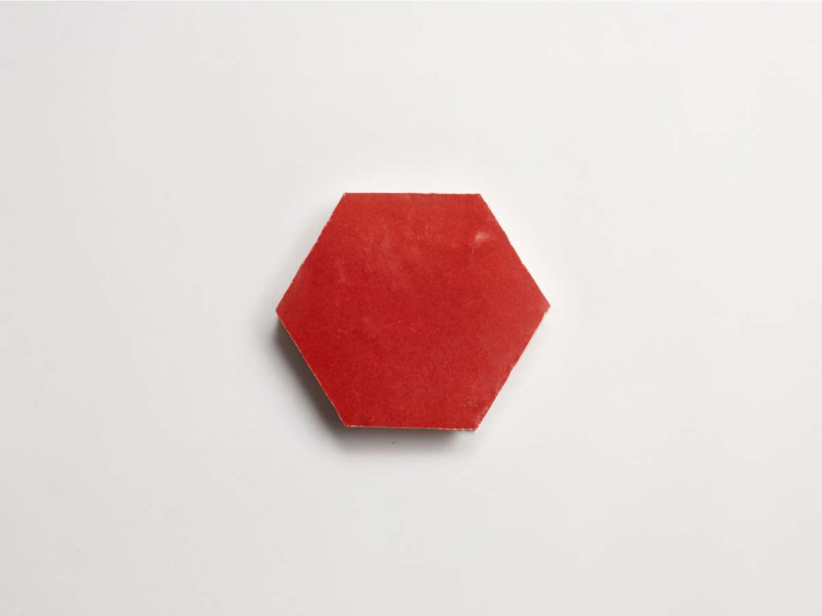 Red zellige tiles terracotta palace red hexagon.
