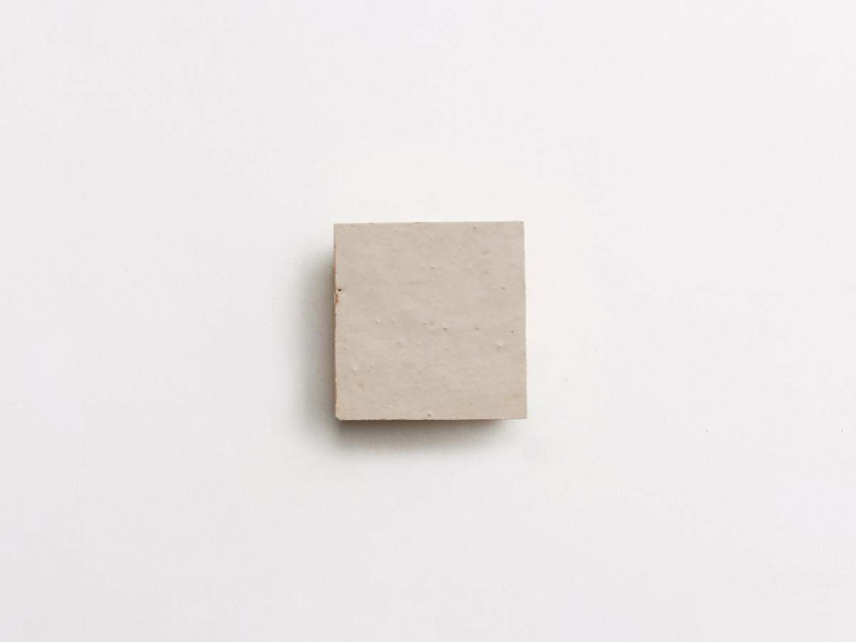 Zellige tile neutral tile parched vellum 2" square.