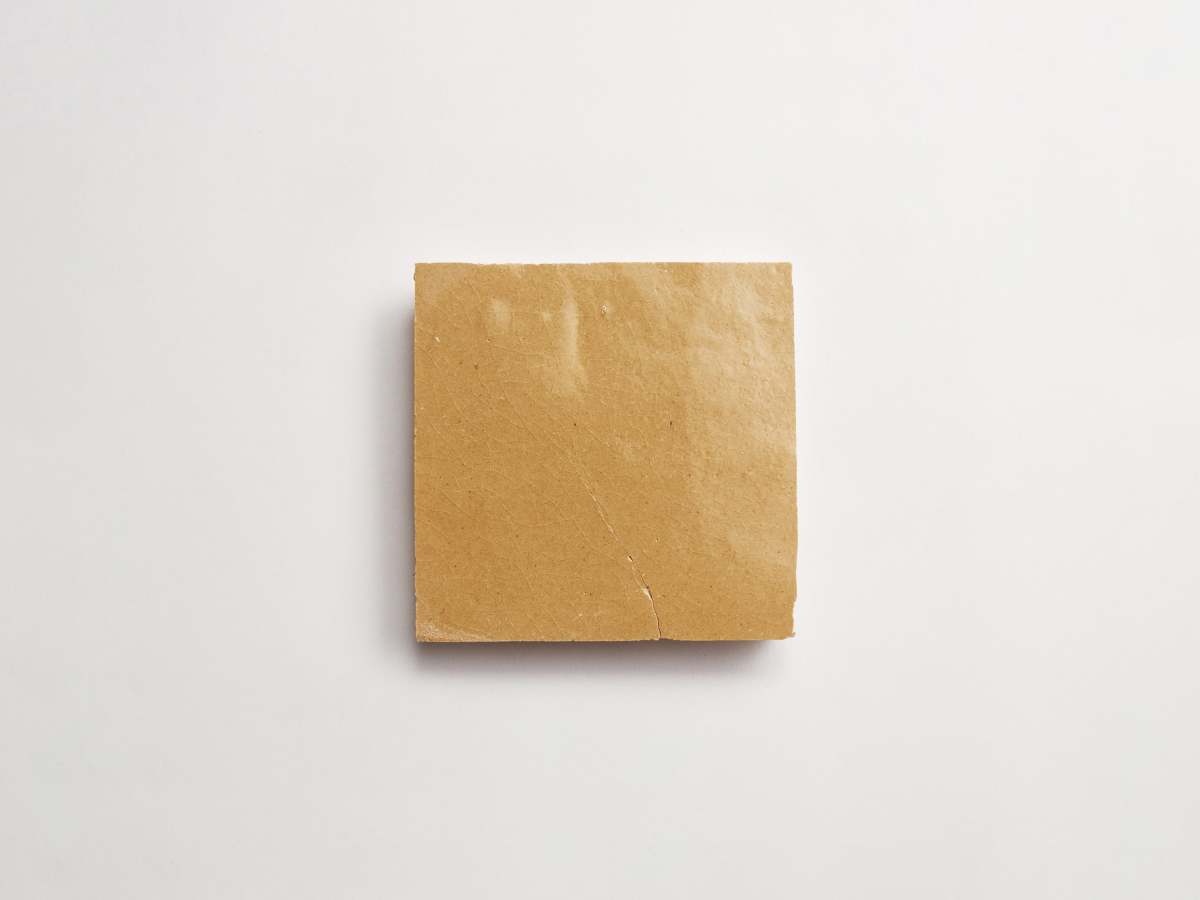 Tan zellige tile moroccan riverbed 4" square.