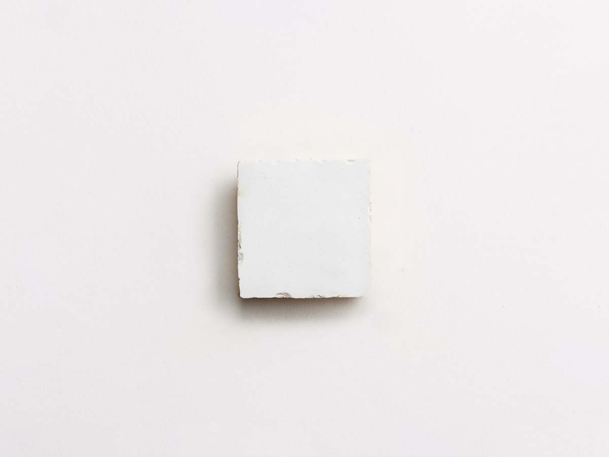 White zellige tile moroccan sea salt 2" square.