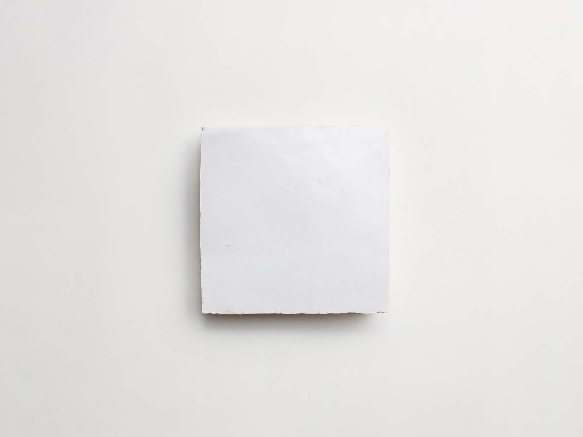 White zellige tile moroccan sea salt 4" square.
