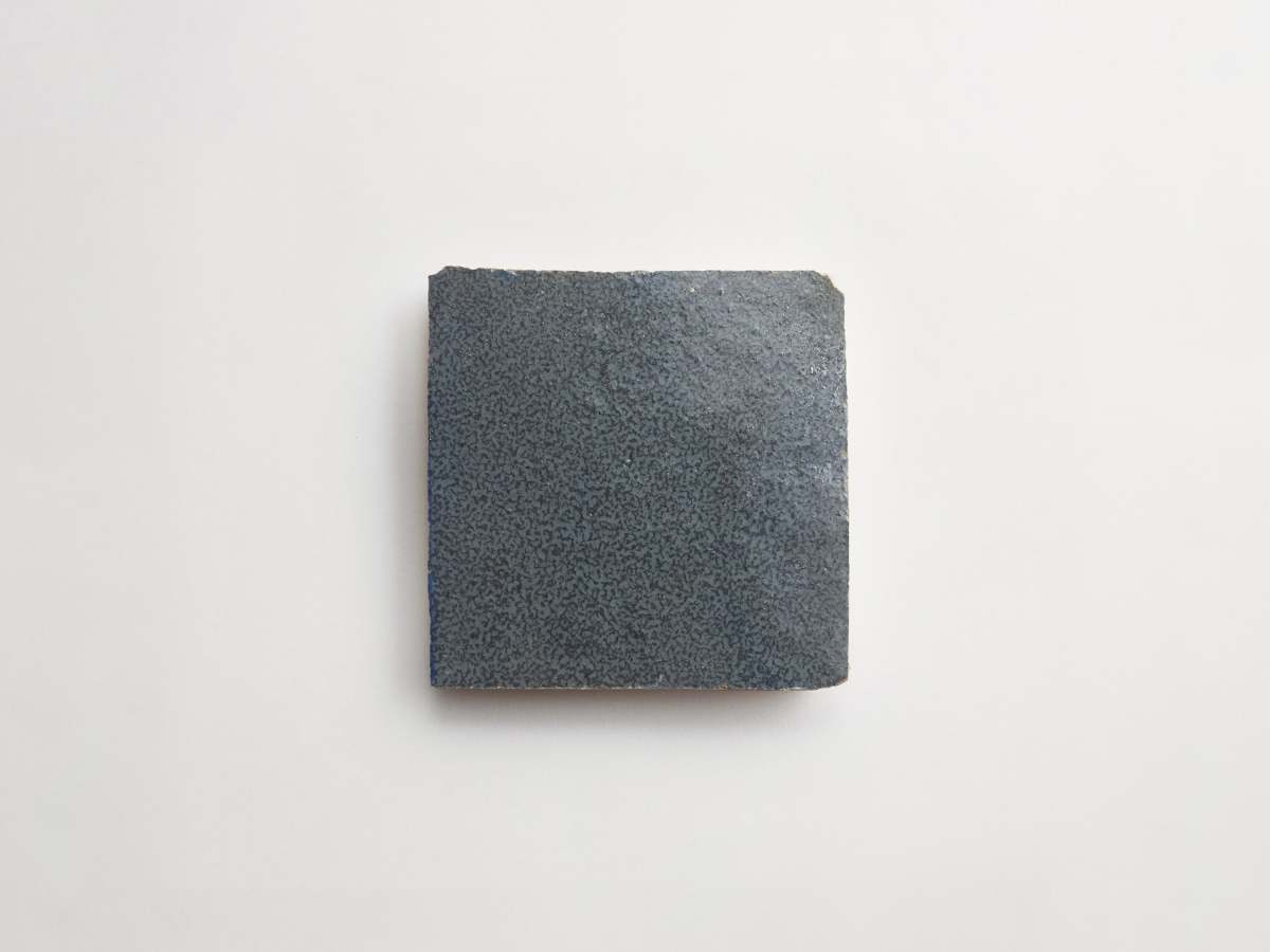 Grey zellige tile tempered steel 4" square.