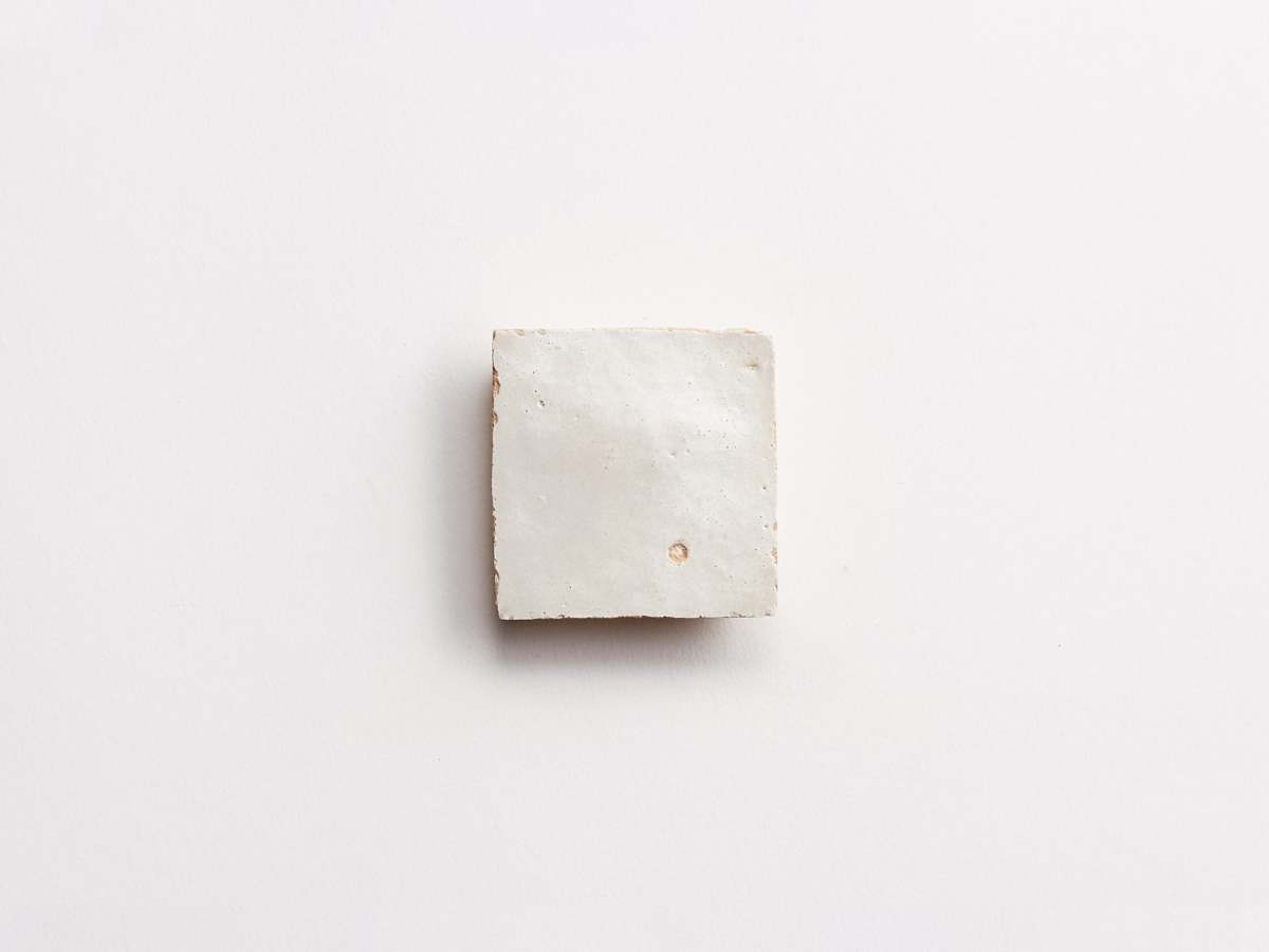 Zellige tiles moroccan weathered white 2" square.