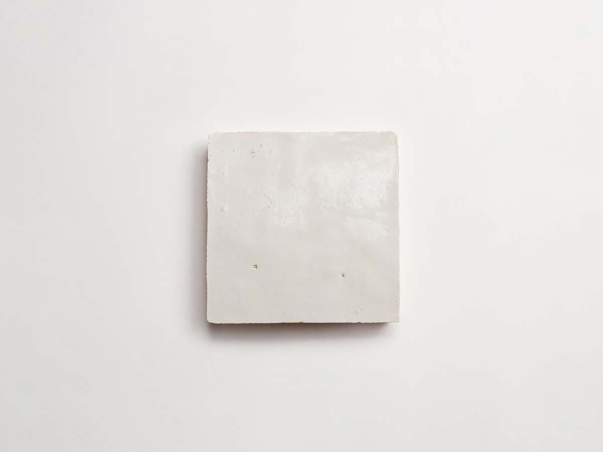 White zellige tiles weathered white 4" square.