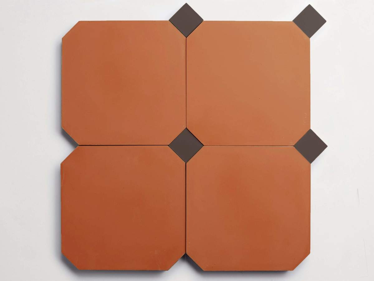 Cement pavimenti flowerpot octagon + charcoal bouchon.