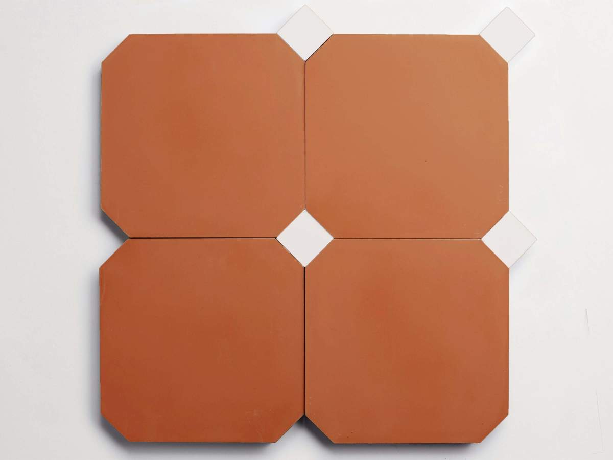 Cement pavimenti flowerpot octagon + white bouchon.