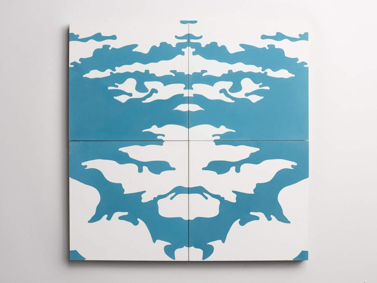 Tile concrete cement eskayel dance teal white.