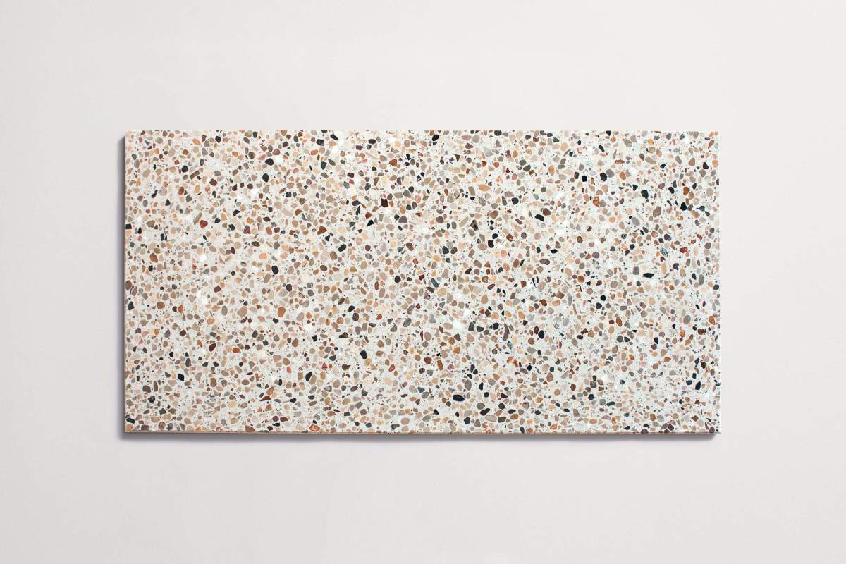 Tile forage terrazzo cement white rectangle.
