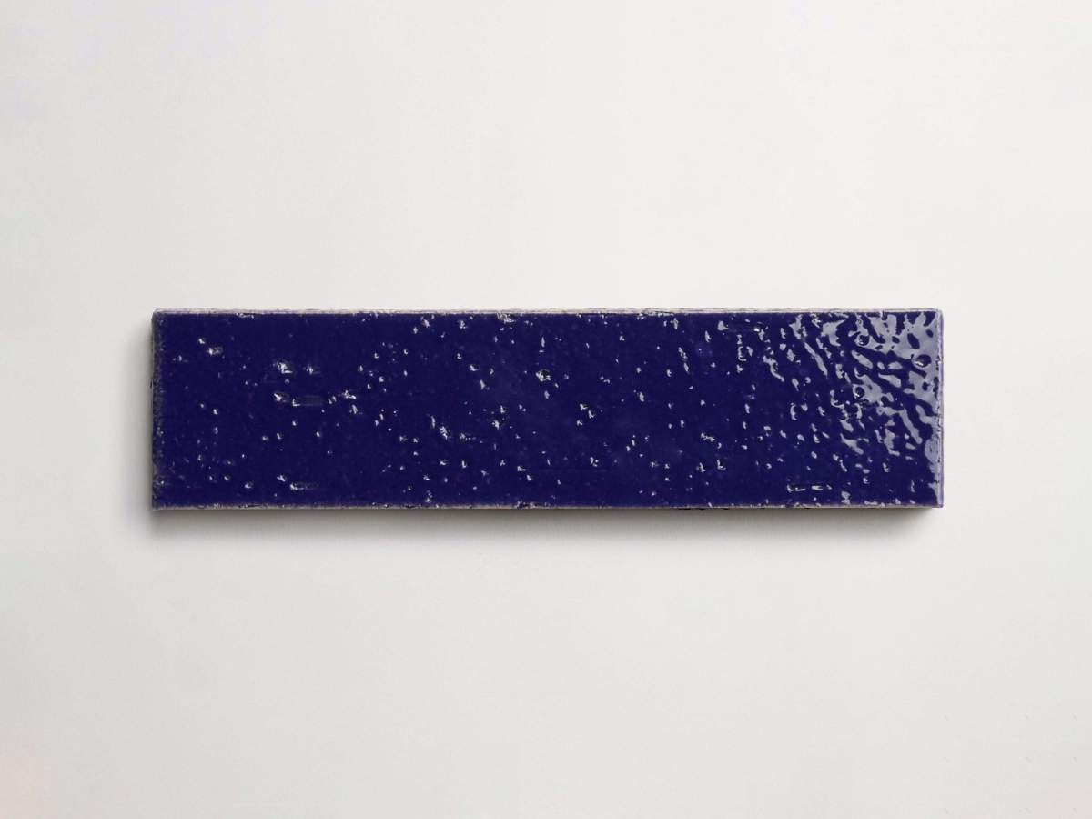 Modern farmhouse glazed brick royal blue gloss tile.