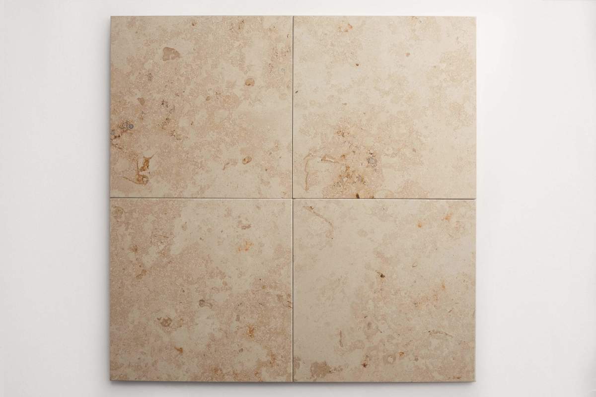 Limestone stone tile square 12" grand place hermitage.