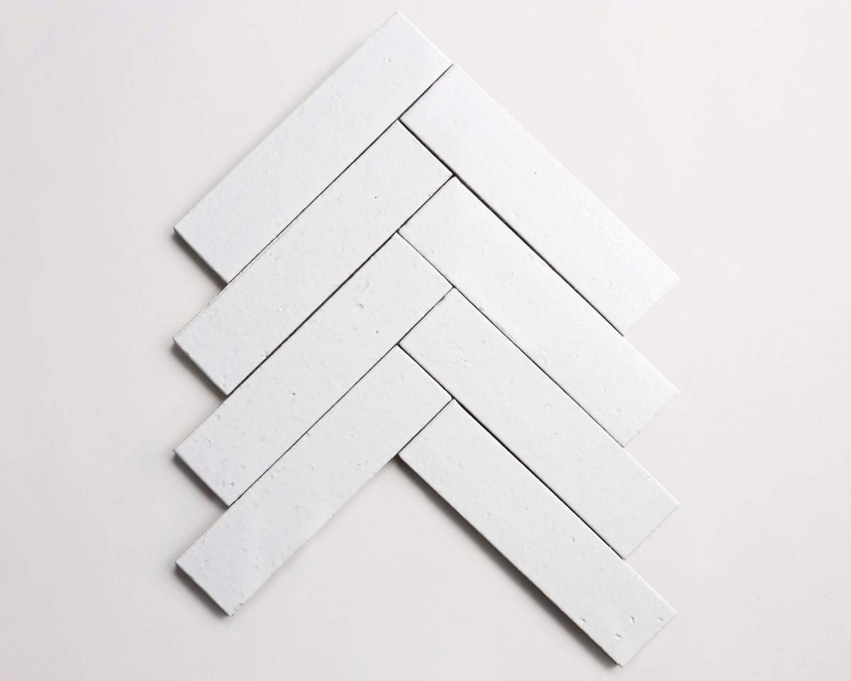 Modern farmhouse glazed brick subway gloss white tile.