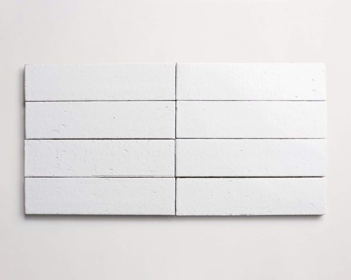 Modern farmhouse glazed brick subway gloss white tile.