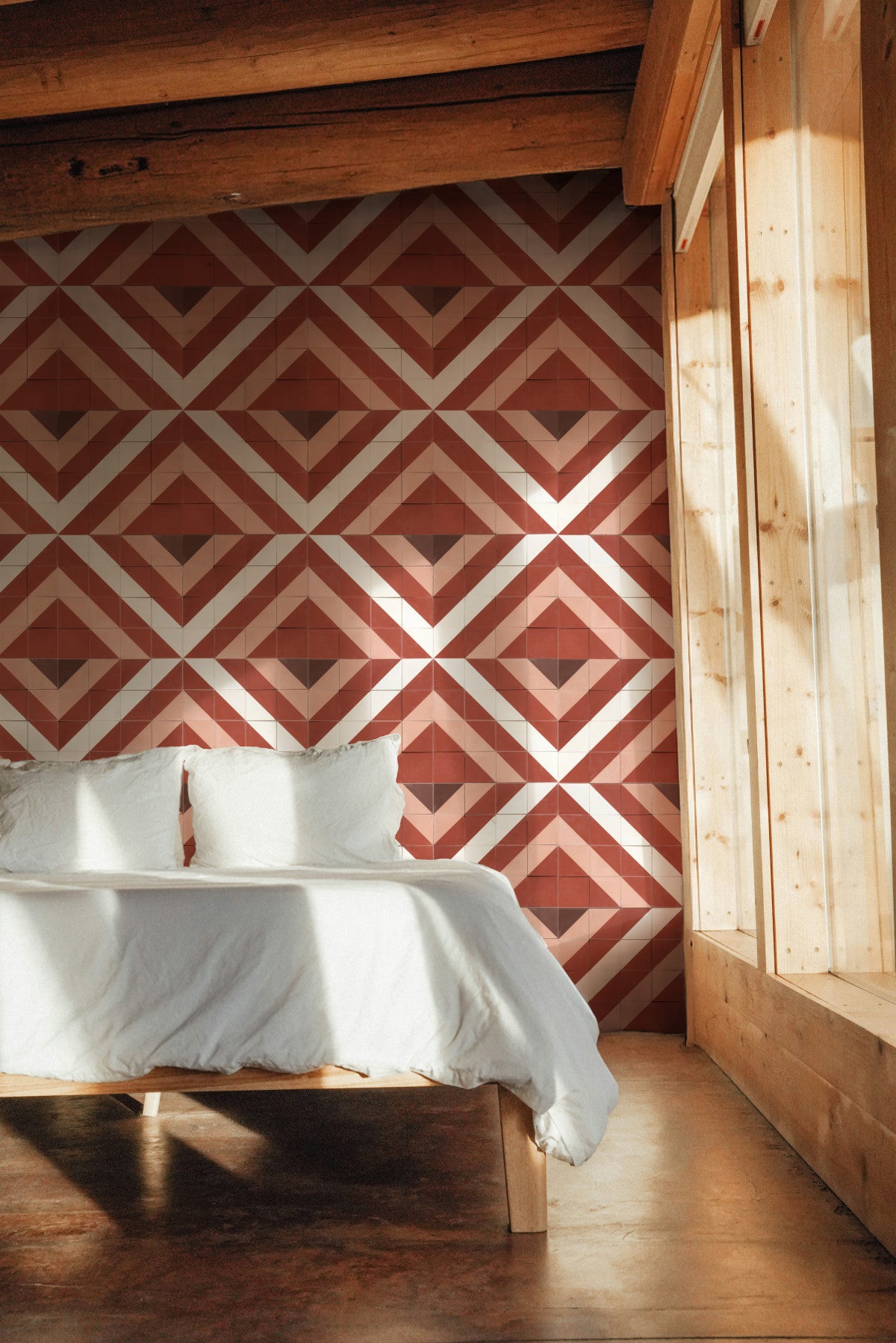 cement: clé + serena dugan studio | fuego mural | chestnut, rouge, flame + paste ~ 4"x4"x⅝"
