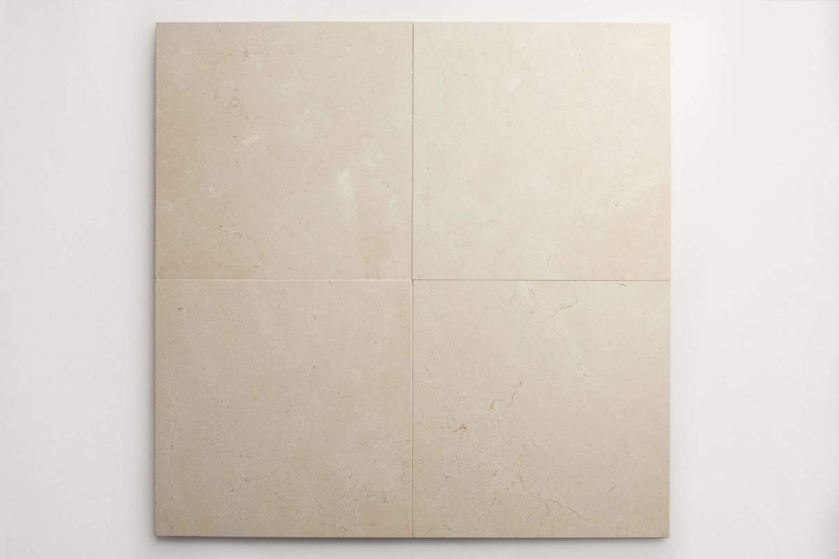Limestone stone tile square 12" grand place marfil.