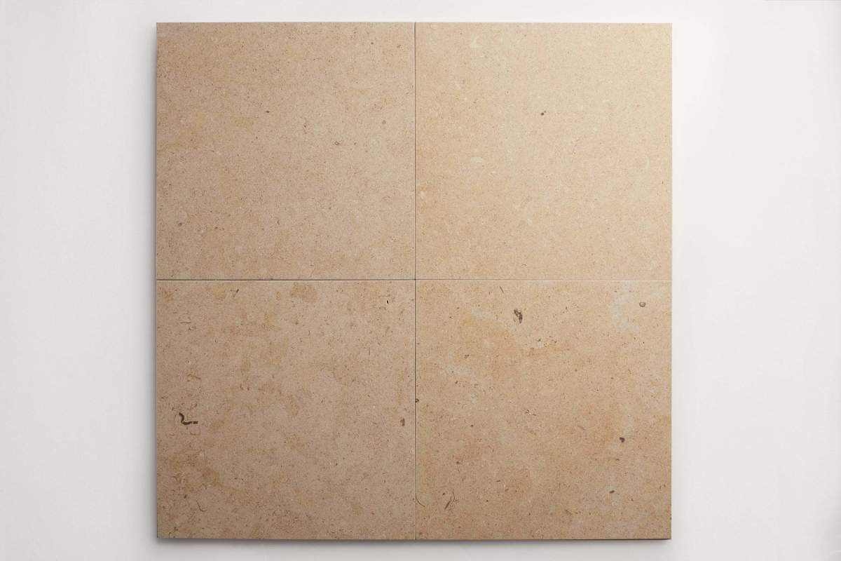 Limestone stone tile square 12" grand place tanner.