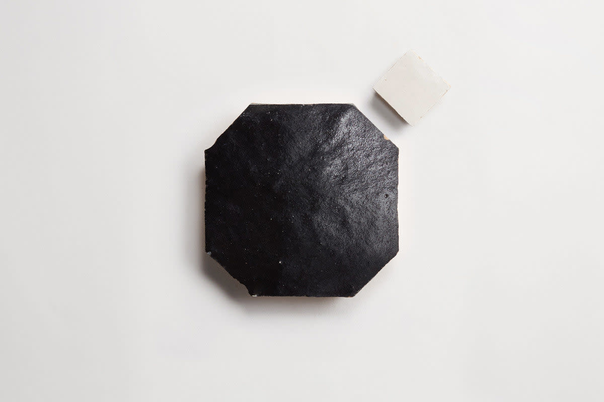 zio & sons + clé | charred cedar octagon + weathered white bouchon (bundle) | satin + gloss | sample ~ ⅜"