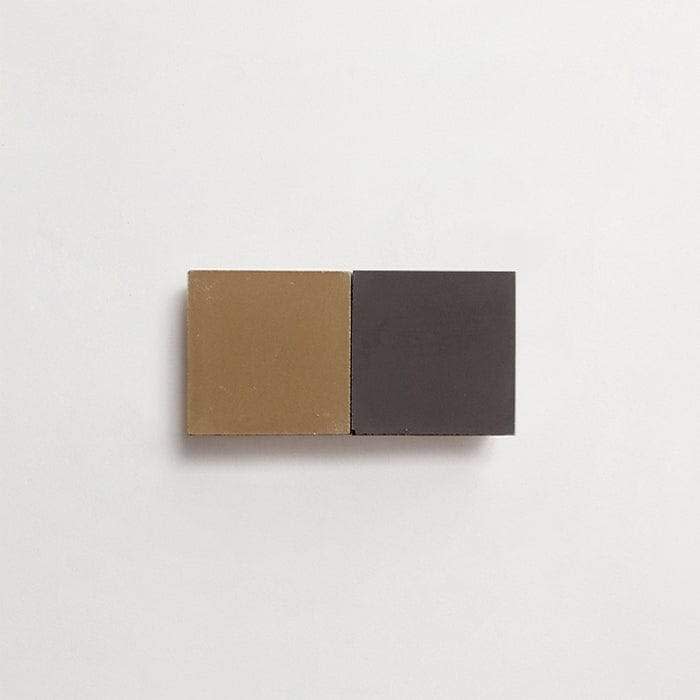 cement: mythology checkerboard | wildwood | grande | matte | duo | army + charcoal | sample ~ 2"x2"x⅝"