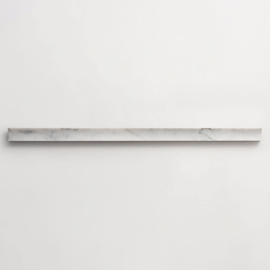 clé lapidary: sculpted shapes | etui grand | honed | carrara | sample ~ 1¼"x6"x⅝"