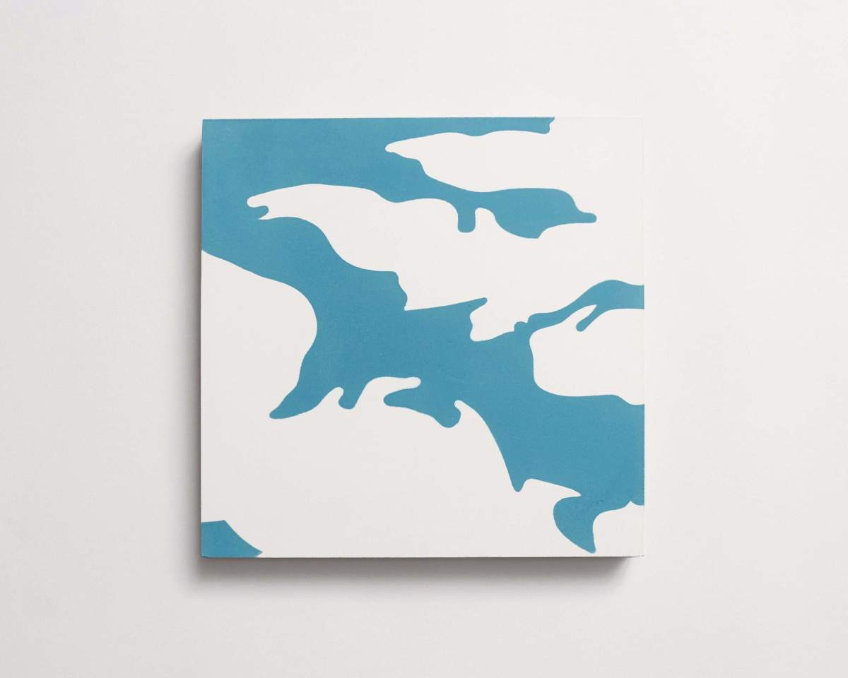 Tile concrete cement eskayel dance teal white.