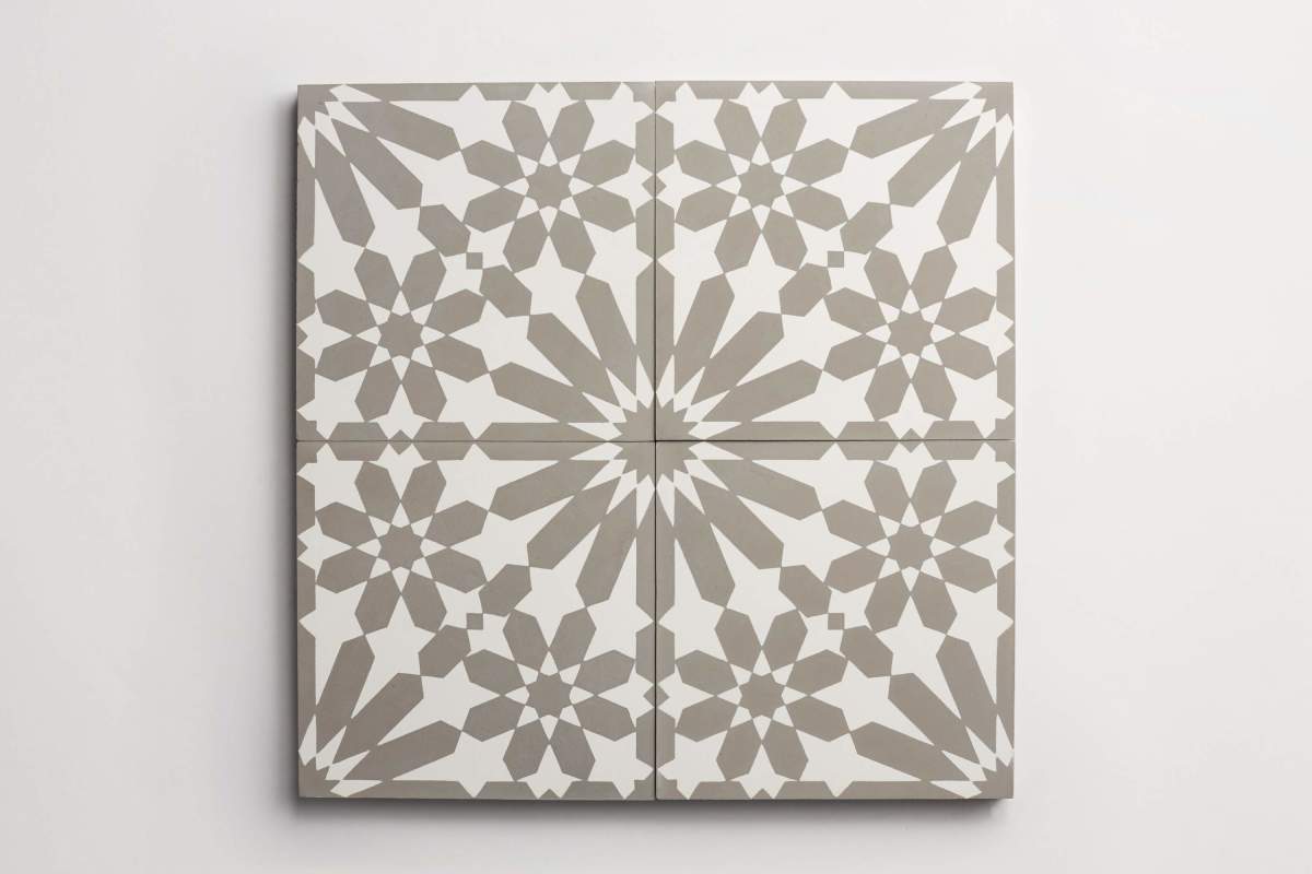 Tile cement moroccan one andalucia metal white.