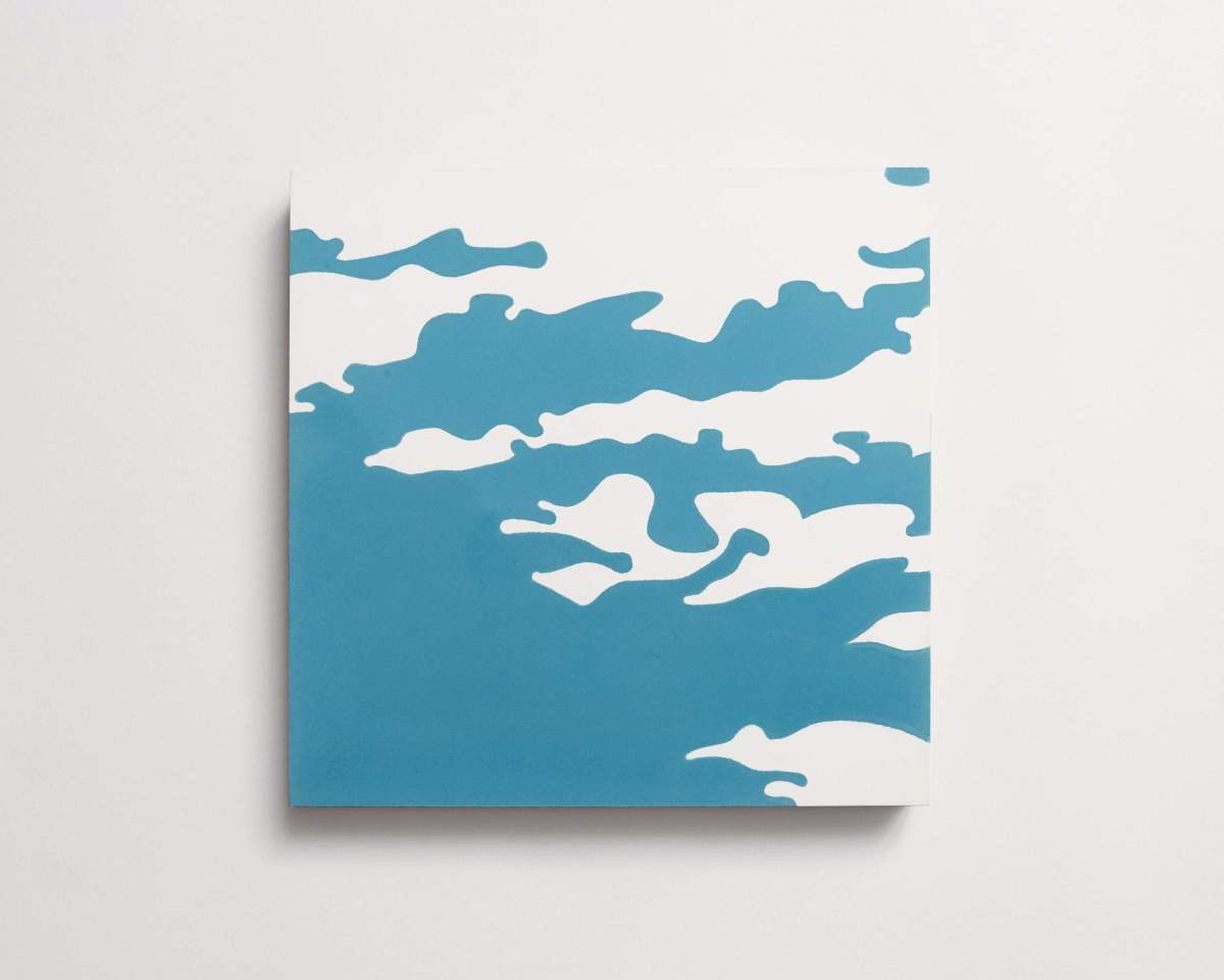 Tile concrete cement eskayel dance teal white.