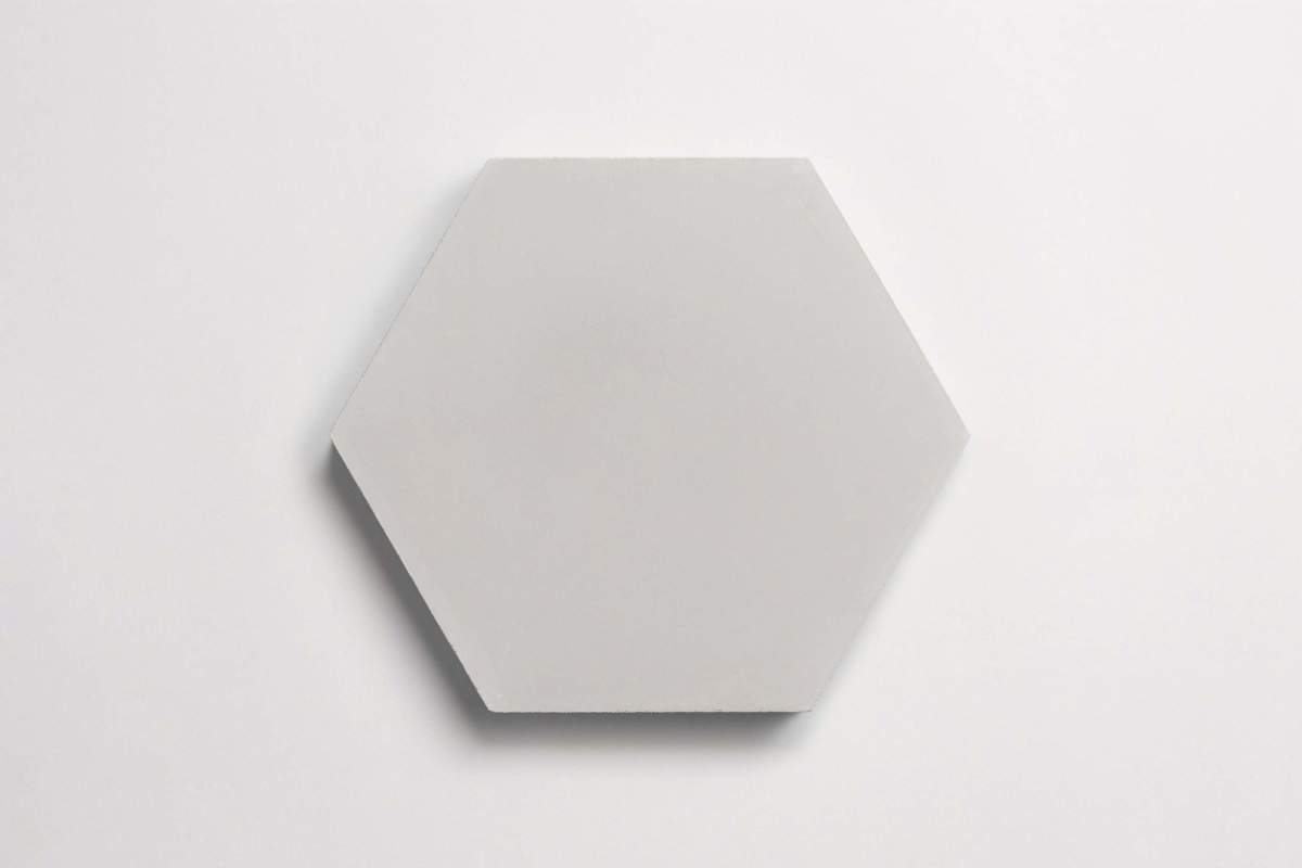 Cement tile solid colors 9x8 Hex Ash Grey.