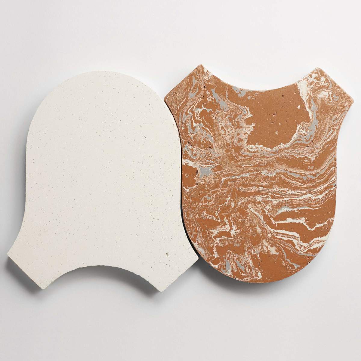 fornace brioni + cristina celestino | bibiena | honed | cotto bianco + cotto variegato (rosato | bianco | grey) | sample ~ 9½"x8½"x¾"