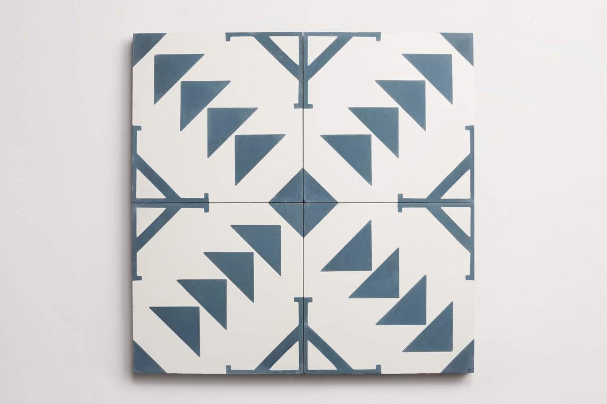 Tile concrete cement new west pattern 7 federal blue.