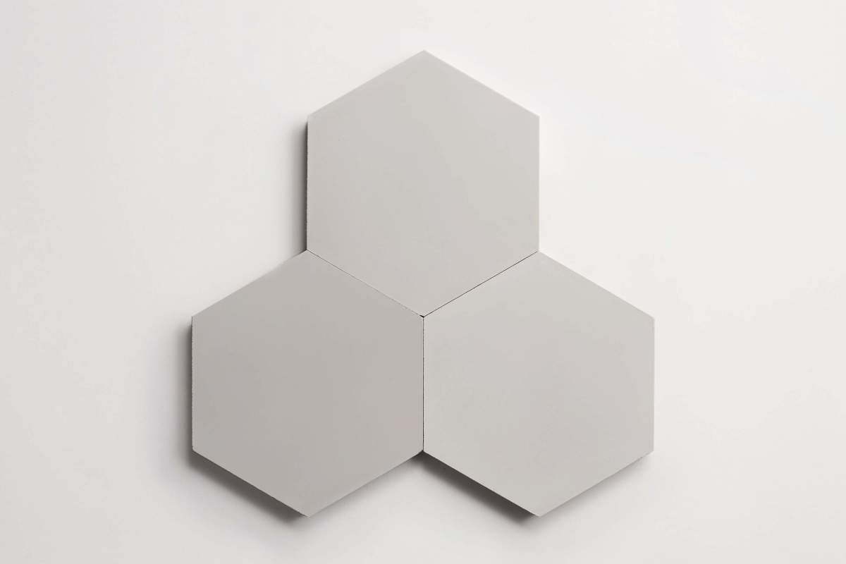 Cement tile solid colors 9x8 Hex Ash Grey.