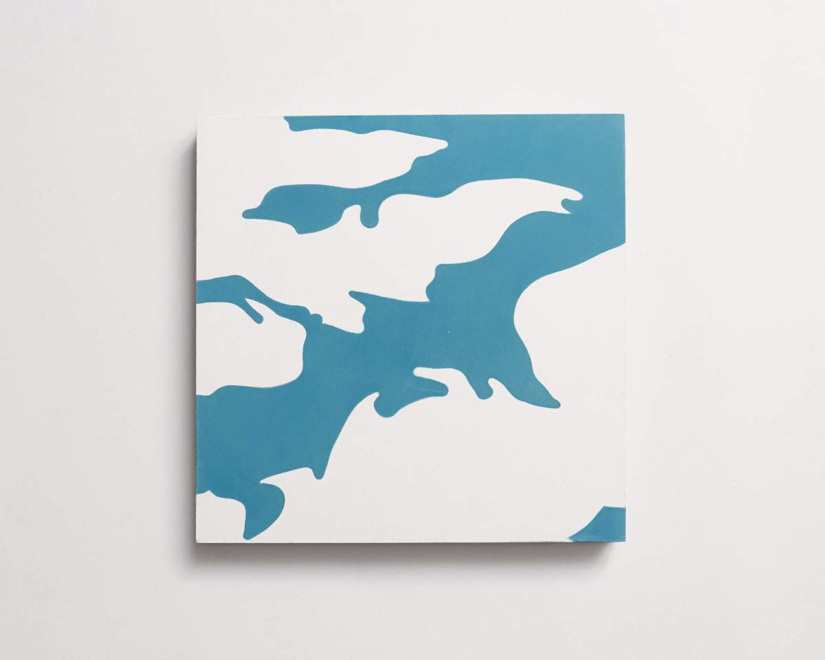 Tile concrete cement eskayel dance teal white.