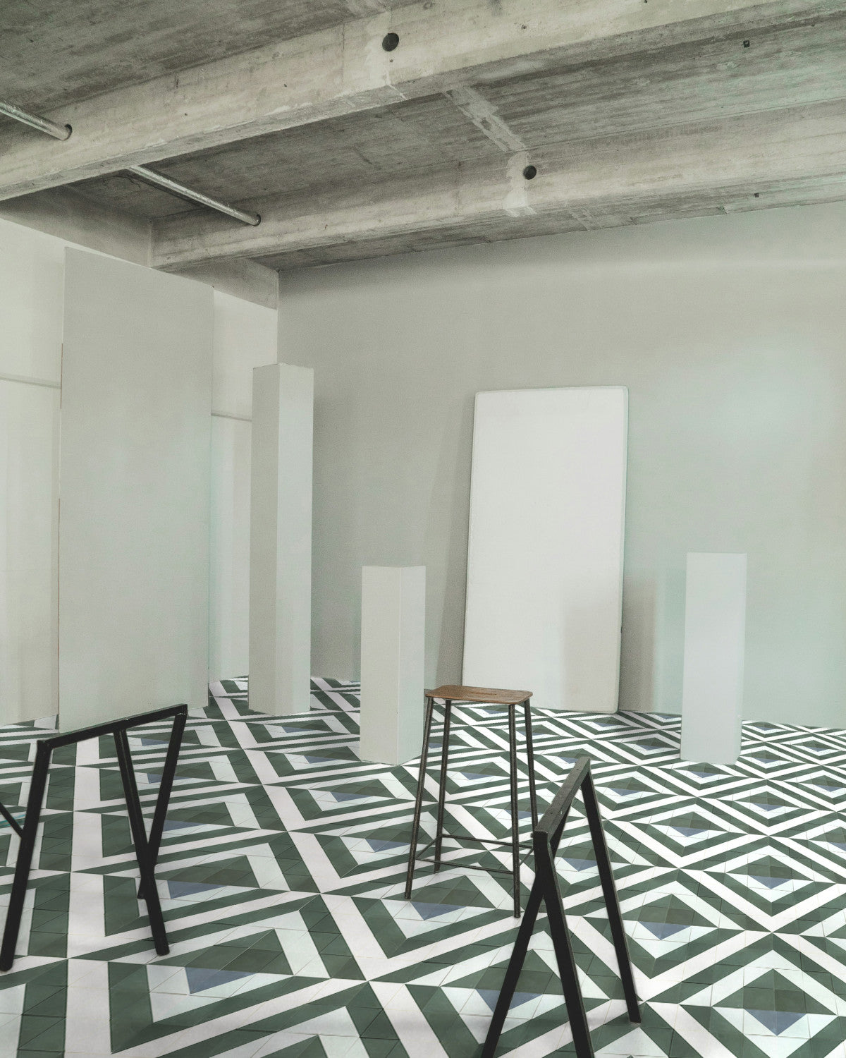 cement: clé + serena dugan studio | agua mural | abyss, celadon, forest + paste ~ 4"x4"x⅝"