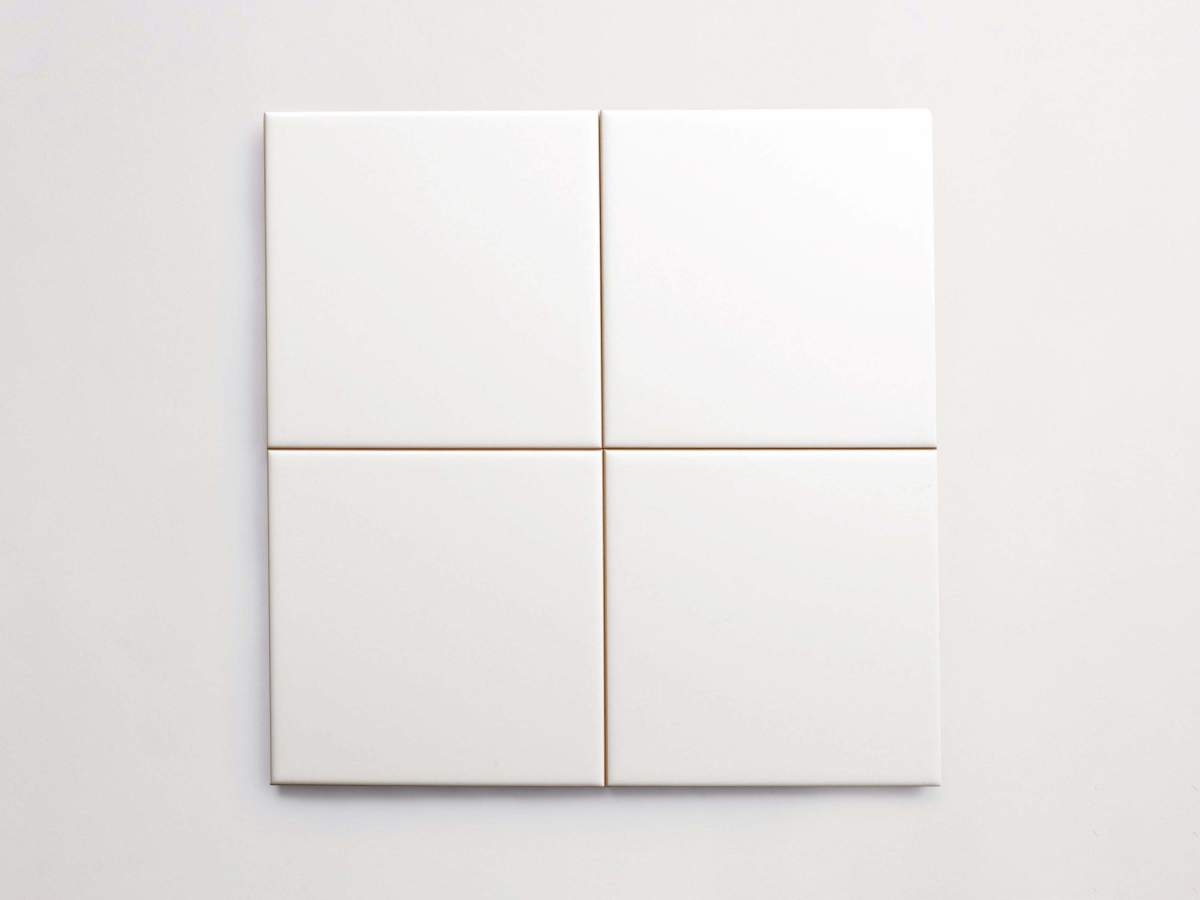 Ceramic white matte square subway ~ 6"x6"x0.25".