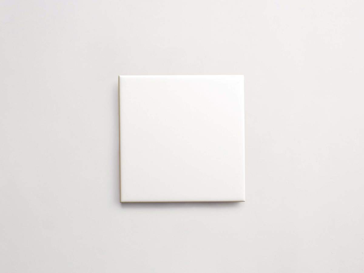 Ceramic white matte square subway ~ 6"x6"x0.25".