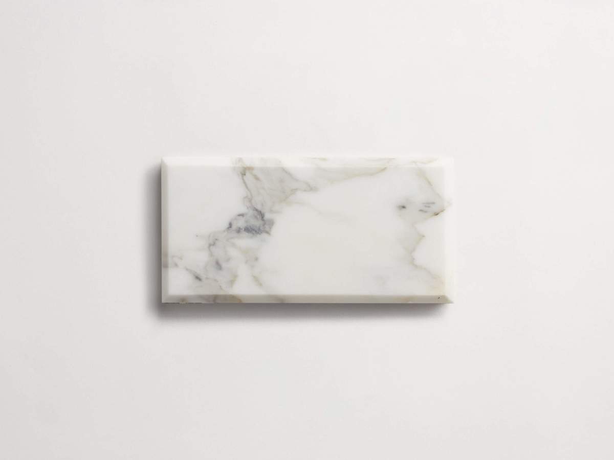Premier Stone Tile honed beveled white gold marble 6 x 3.