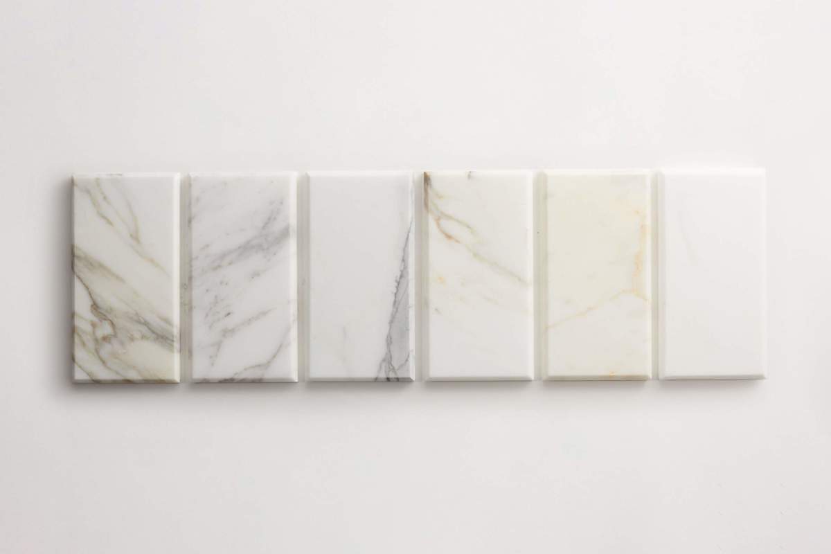 Premier Stone Tile honed beveled white gold marble 6 x 3.