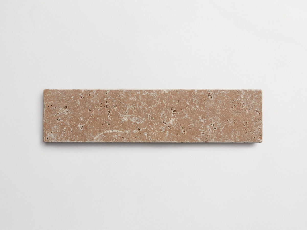 Pantry pavers tumbled travertine 3x12 sand tile.