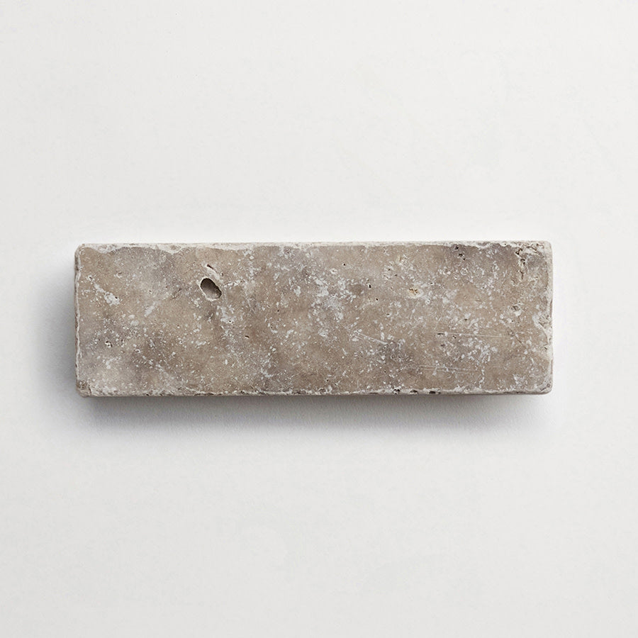 Pavers 2x6 rectangle tumbled travertine grey shale