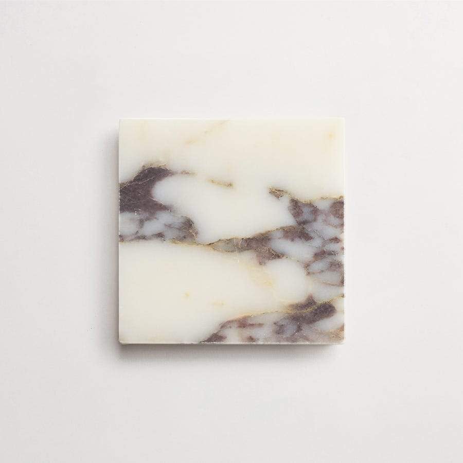 clé lapidary: legacy | petite | honed | calacatta viola | sample ~ 4"x4"x⅜"