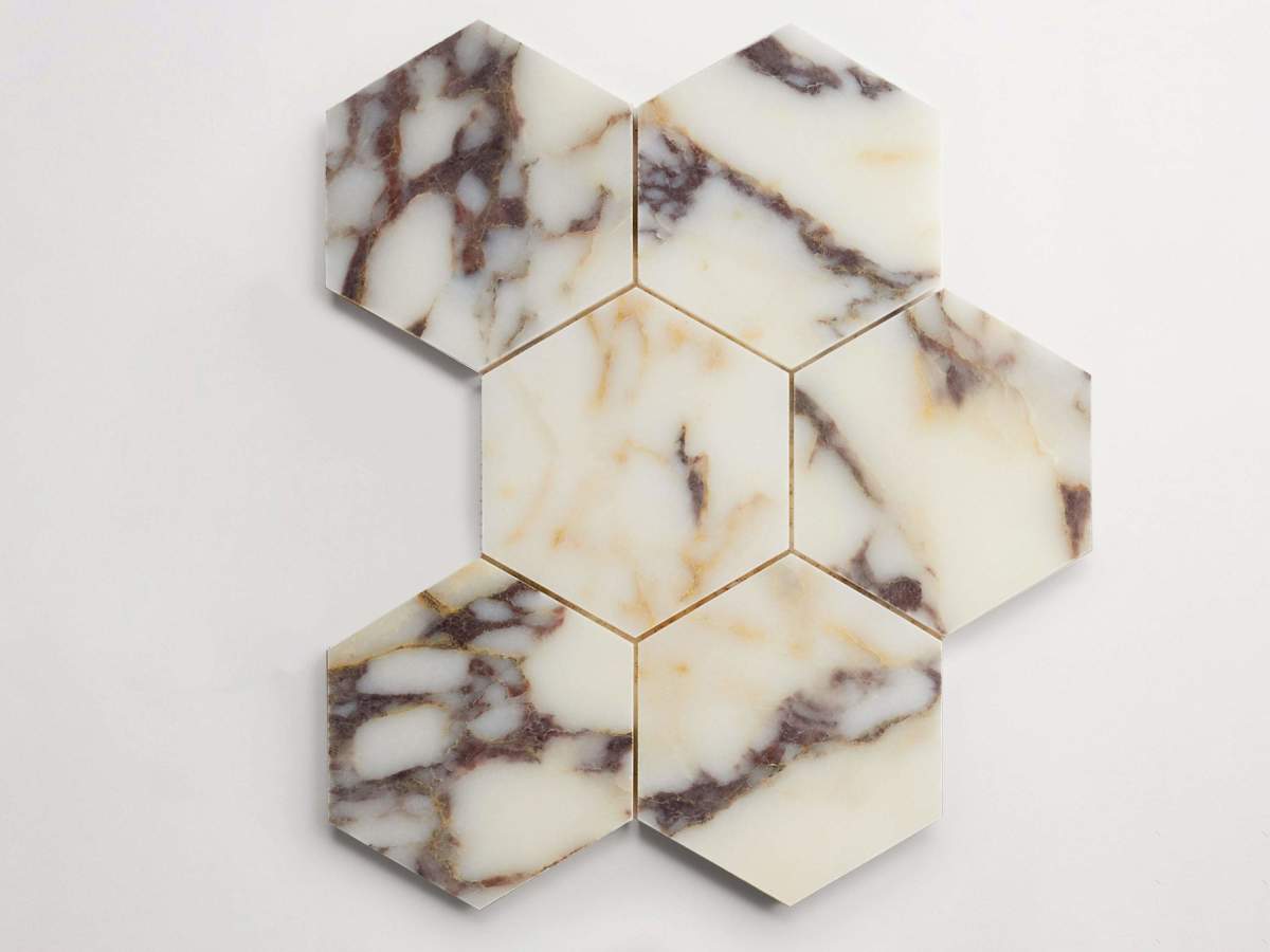 Calacatta viola large hex sheet.
