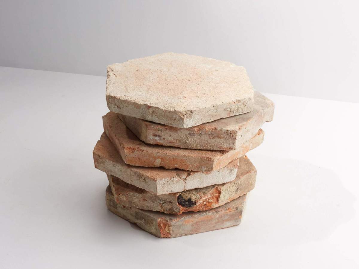 Antique terracotta provincial red hex tile.