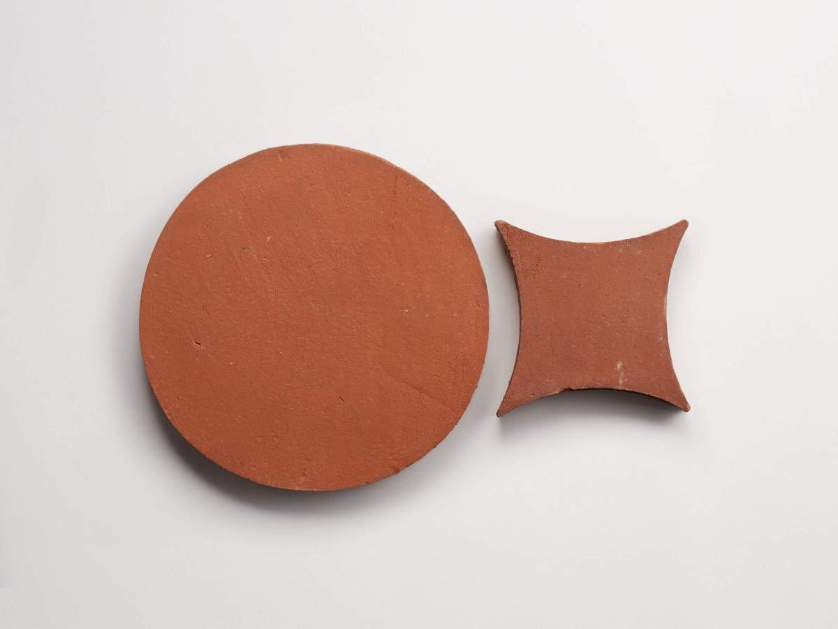 Terracotta Tile Circle + Losange Unfinished Red Tile.
