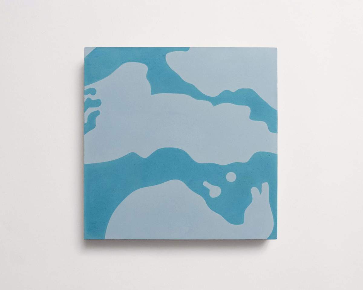 Tile concrete cement eskayel bali stripe teal lake.