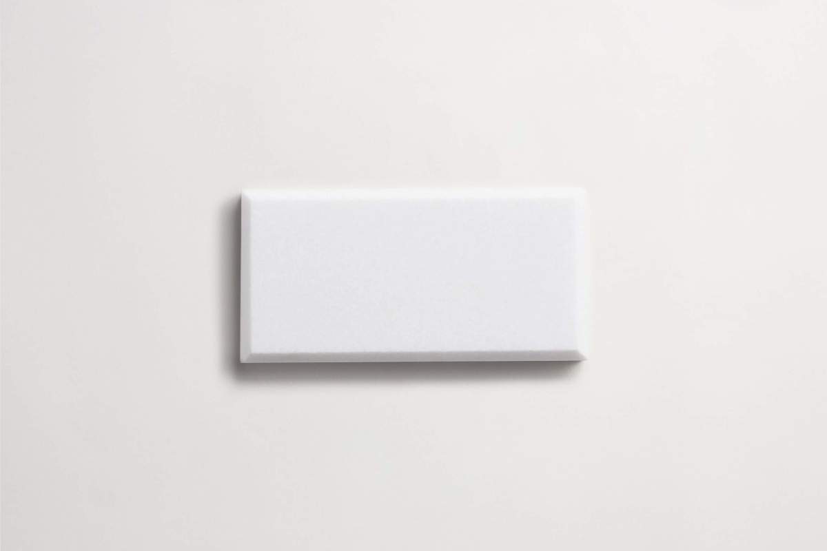 Tile thassos white stone beveled subway.