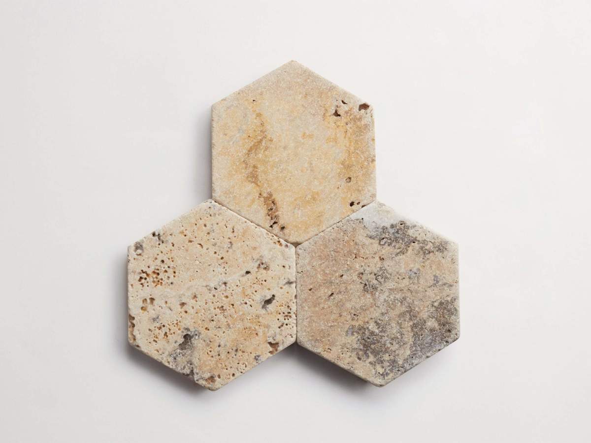Pantry pavers pumice hex.