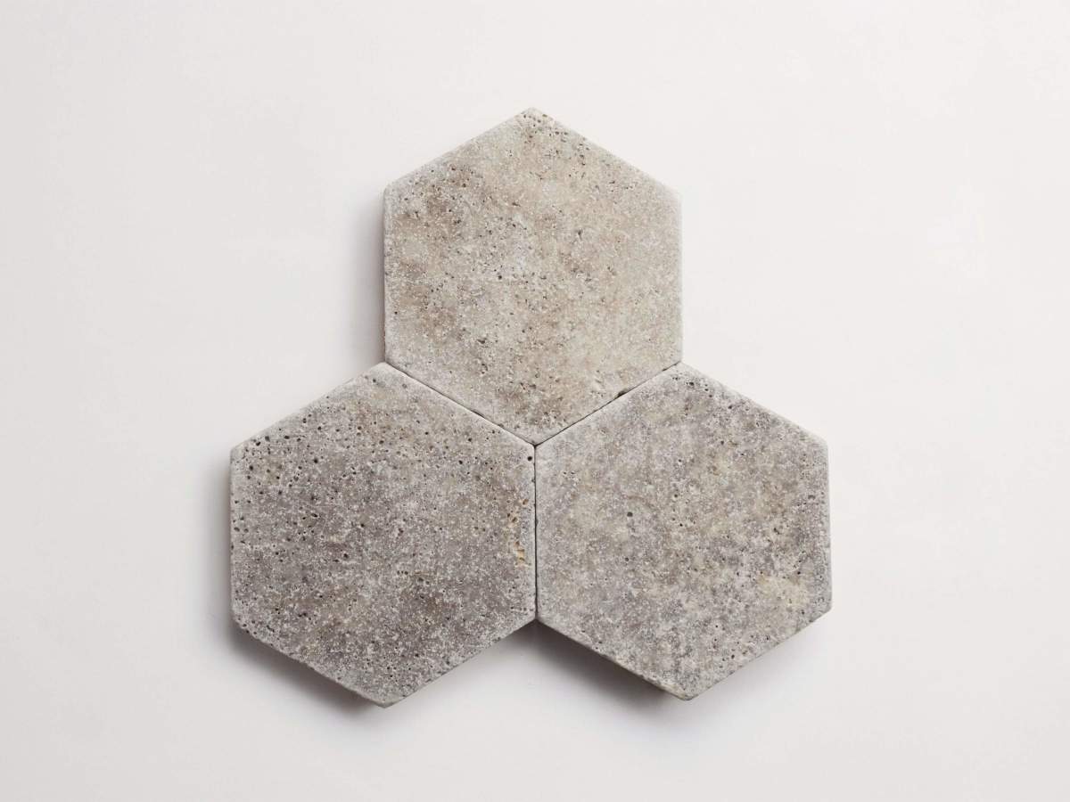 Pantry pavers shale hex.