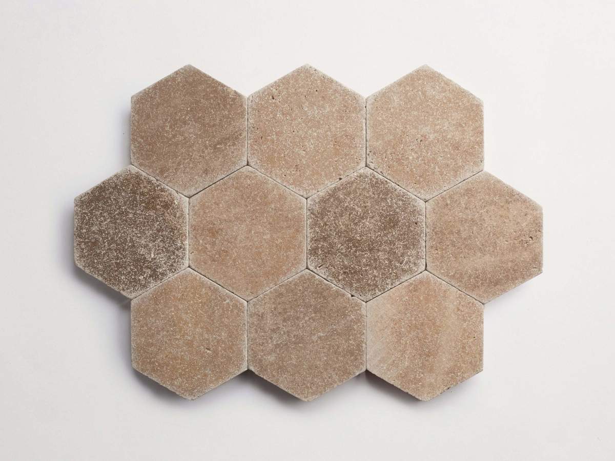 Pantry pavers sand hex.