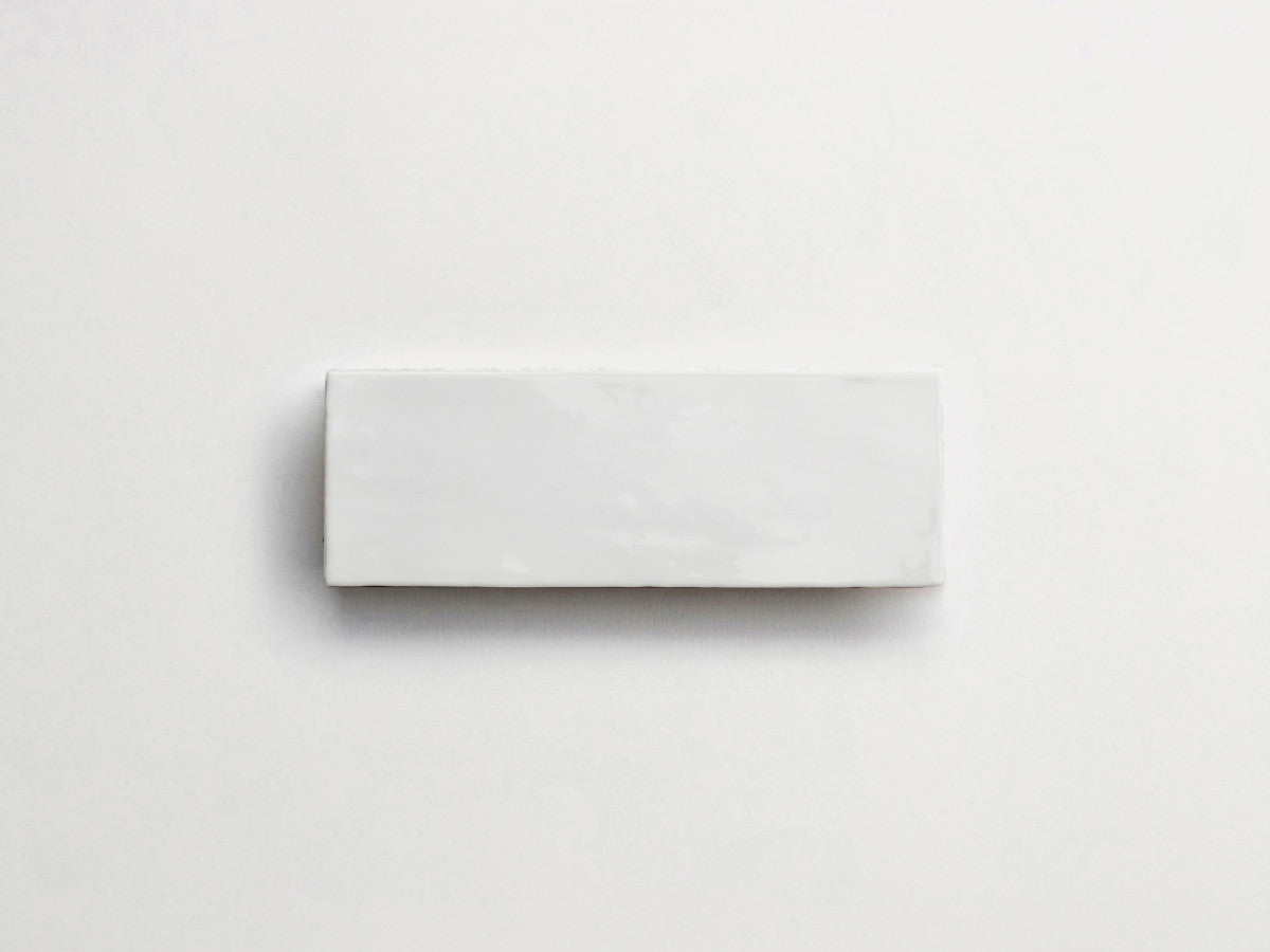Basic Terracotta Tile 6x2 gloss White Tile.