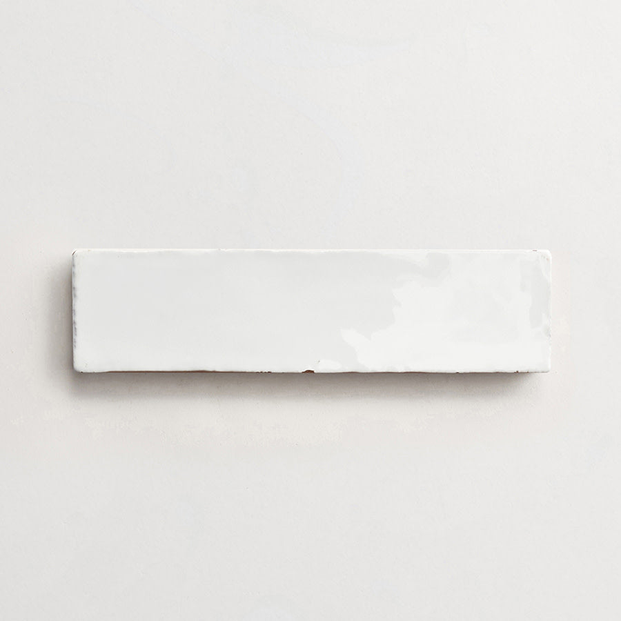 Basic Terracotta Tile 8x2 gloss White Tile.