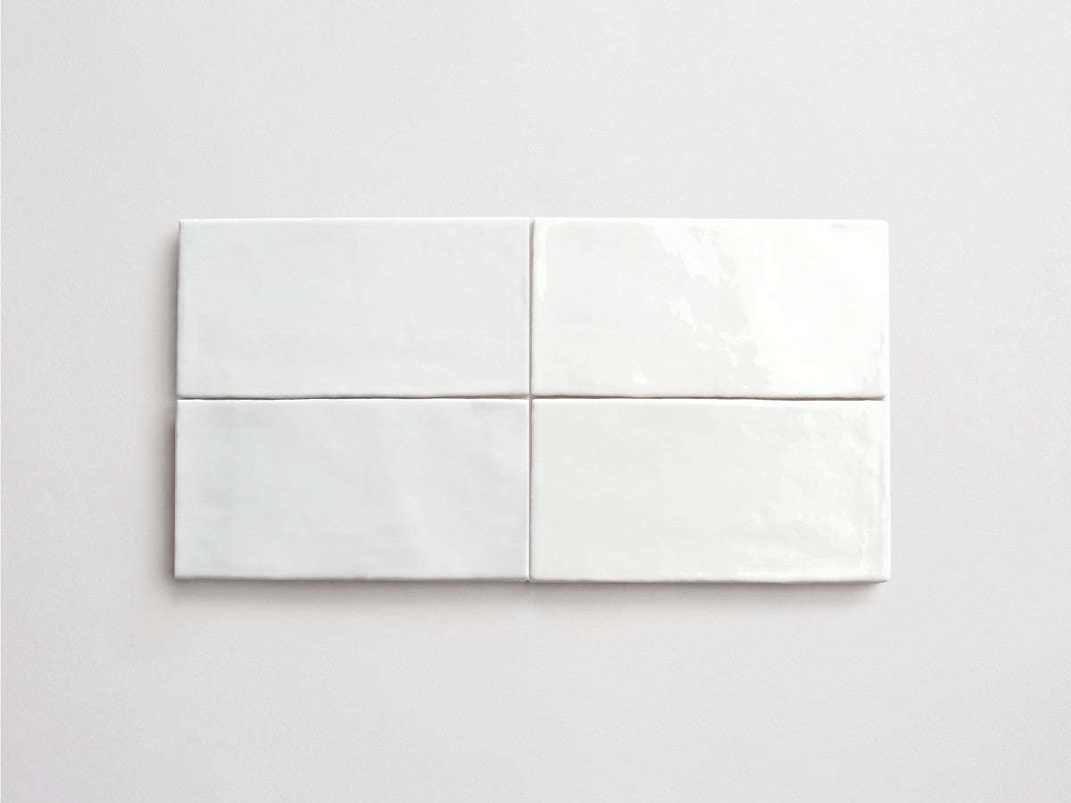 Basic Terracotta Tile 8x4 gloss White Tile.