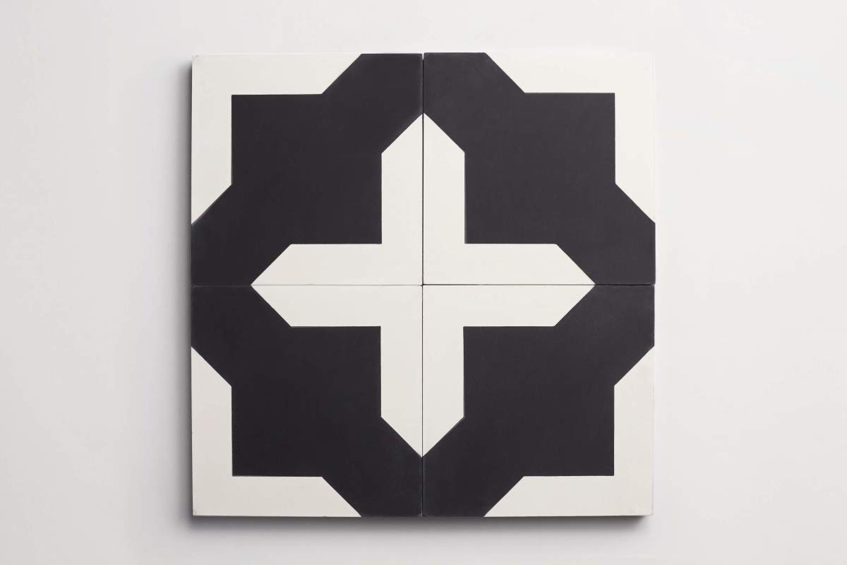 Tile concrete cement cathedral black white.